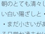 朝のとても清々しい白い陽ざしと・・まだ小さいがある日常か過去かはっきり分からない邪念の残り香