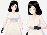 白ワンピースを着たお姉さん（セリフなし  3DCGモデル  イラスト集）